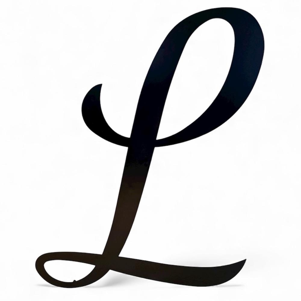 Huge “L” Single Letter Cursive Black Metal Wall Decor Home Decor